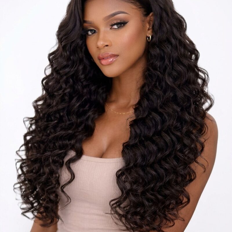 5x5 hd virgin deep wave closure wig