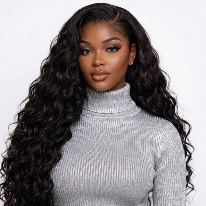 5x5 hd virgin water wave closure wig